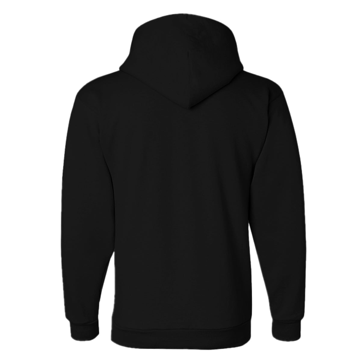 Black hoodie, back view
