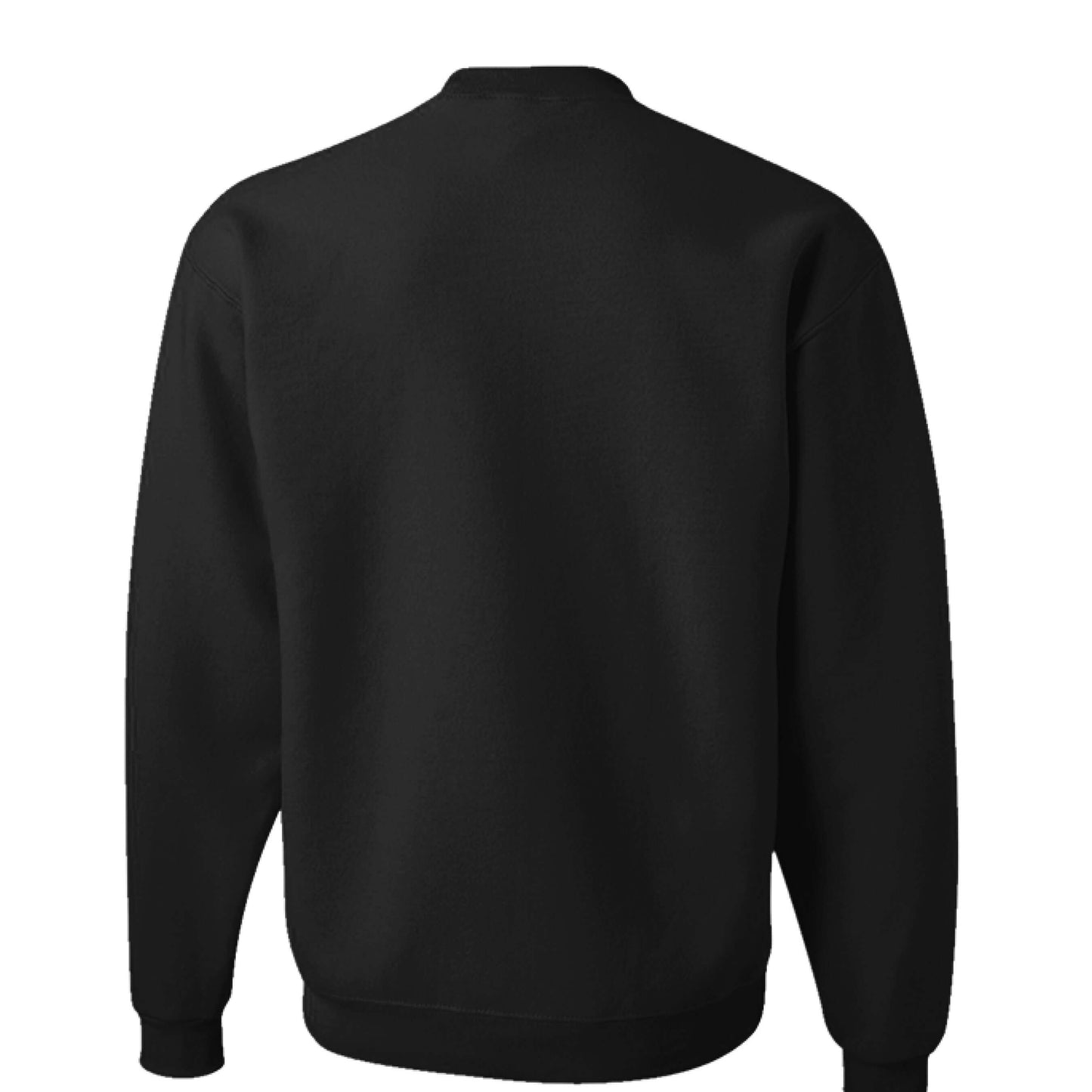 Black crewneck sweatshirt with plain back