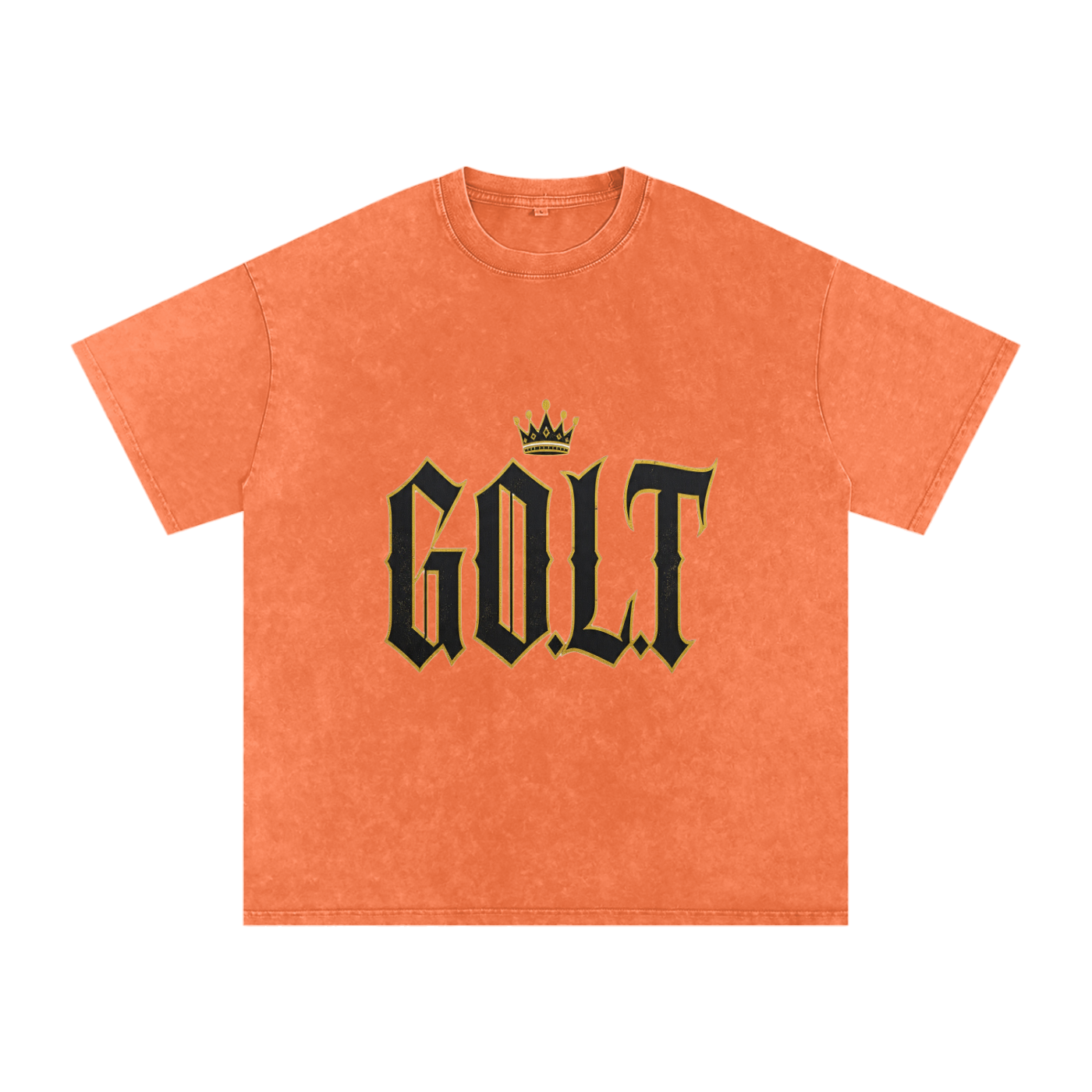 Orange oversized T-shirt with G.O.L.T logo print