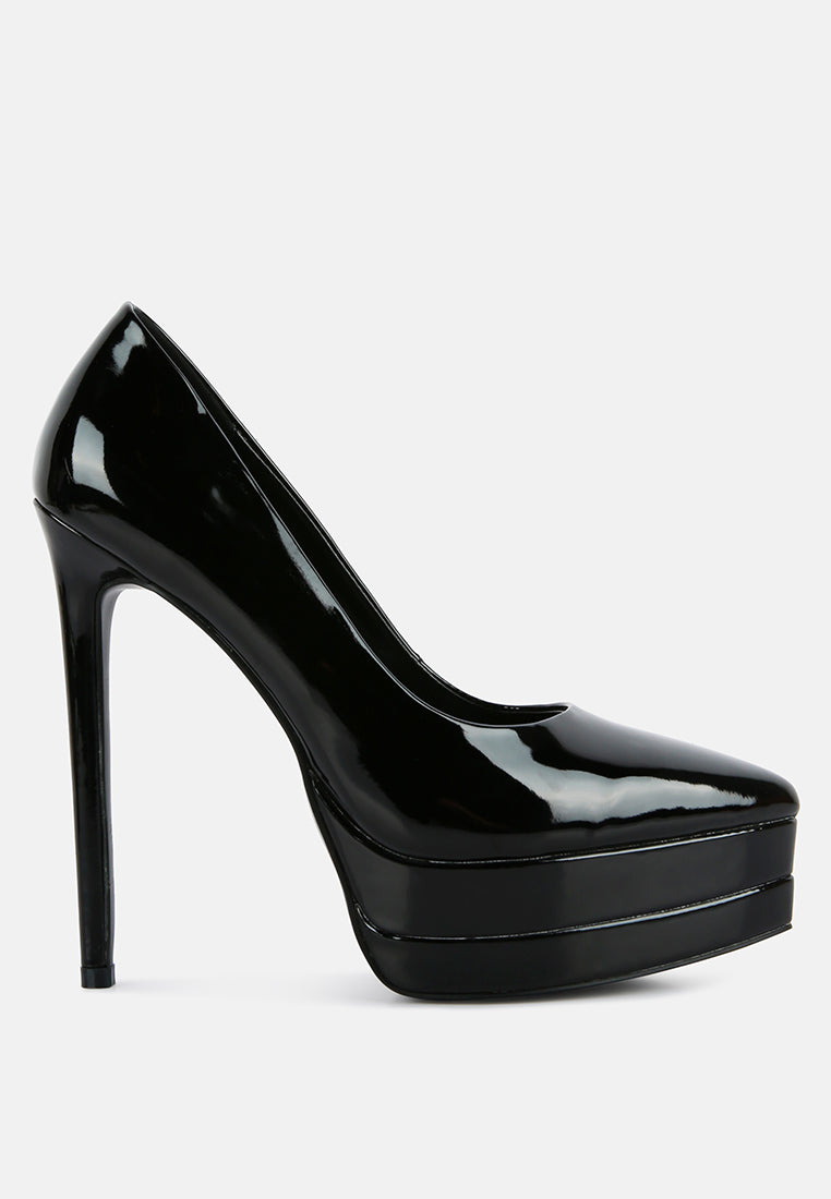 Cuddles Patent Faux Leather Platform Stiletto Pumps-6