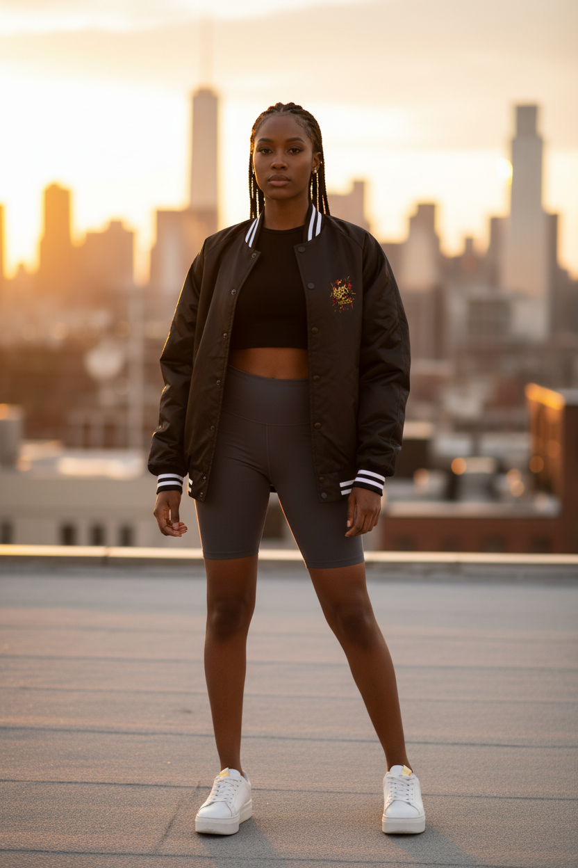 G.O.L.T. Empire Varsity Bomber — Female Model