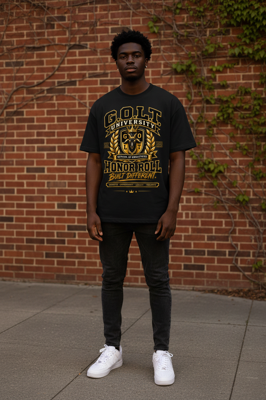 G.O.L.T. University Tee — Male Model
