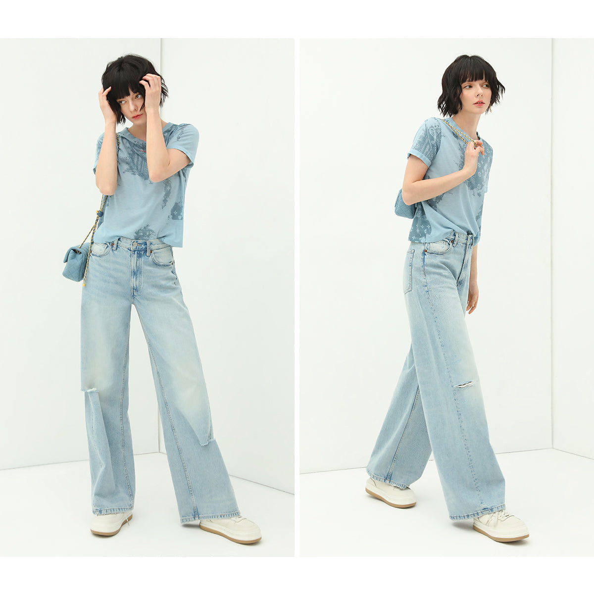 Vintage Flared Blue Jeans-2